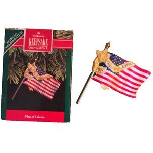 1991 Hallmark Flag of Liberty American Commemorative Ornament Patriotic